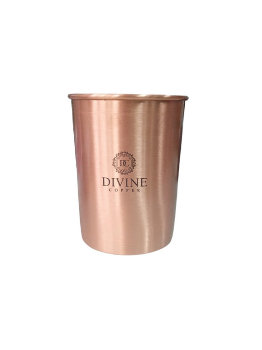 100% Pure Copper Glass Matt Finish Plain Design Tumbler Glass for Water Storage, Serveware & Drinkware