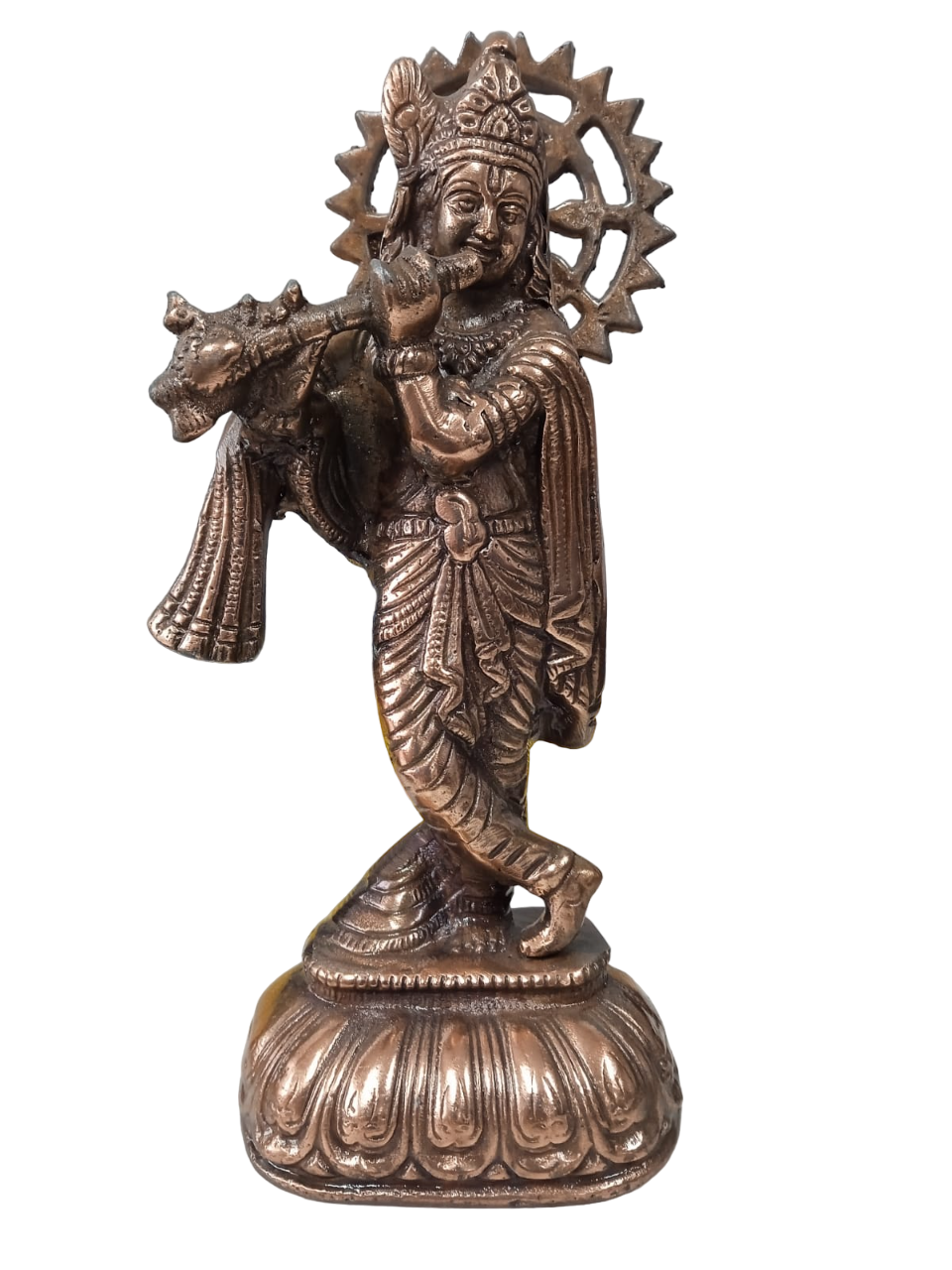 Gun Metal Krishna Statue Decorative Showpiece for Gift Krishna Gun Metal Statue for Pooja Home Krishna Gun Metal Statue for Home Décor