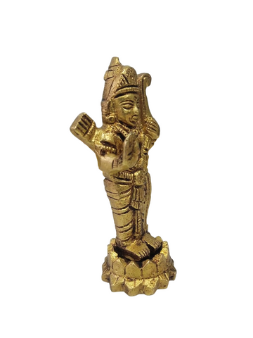 Brass Metal Statue of Hindu God Shri Ram Chandra with Intricate Carving Work India | Brass Ram Idol/Murti for Pooja | Ram Darbar Statue Set for Home Temple | Lord Ram Religious Idol Murti