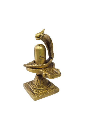 Mahadev Murti Shiva Lingam Mandir Idol Shiv Statue Brass Shivling Home Temple Pooja Decor Bhagwan Shankar Shivji Puja Linga Pital God Sivan Shivalingam Metal Showpiece Small - Brass