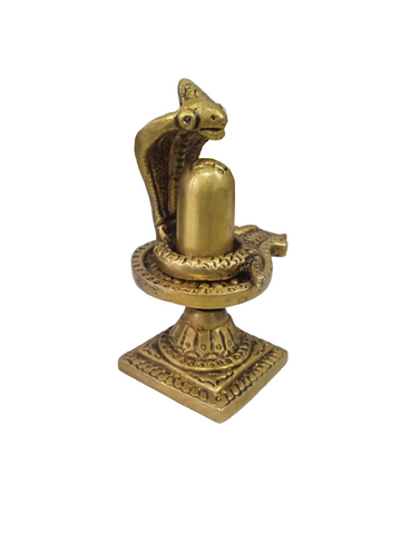 Mahadev Murti Shiva Lingam Mandir Idol Shiv Statue Brass Shivling Home Temple Pooja Decor Bhagwan Shankar Shivji Puja Linga Pital God Sivan Shivalingam Metal Showpiece Small - Brass