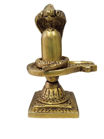 Mahadev Murti Shiva Lingam Mandir Idol Shiv Statue Brass Shivling Home Temple Pooja Decor Bhagwan Shankar Shivji Puja Linga Pital God Sivan Shivalingam Metal Showpiece Small - Brass