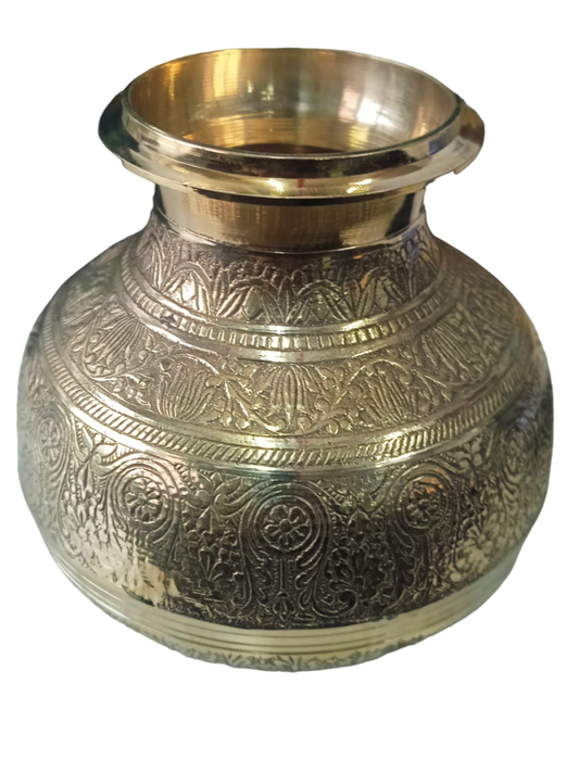 Brass Ghada Or Water Pot Used For Decoration |Traditional Brass Utensil Kudam | Ghada | Water Pot | Pooja Kalash For Ceremonies | Theertha Kudam | Kumbha | Handi