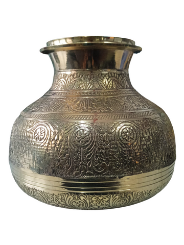 Brass Ghada Or Water Pot Used For Decoration |Traditional Brass Utensil Kudam | Ghada | Water Pot | Pooja Kalash For Ceremonies | Theertha Kudam | Kumbha | Handi