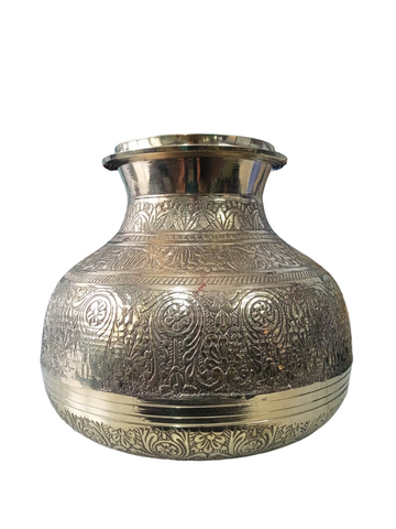 Brass Ghada Or Water Pot Used For Decoration |Traditional Brass Utensil Kudam | Ghada | Water Pot | Pooja Kalash For Ceremonies | Theertha Kudam | Kumbha | Handi