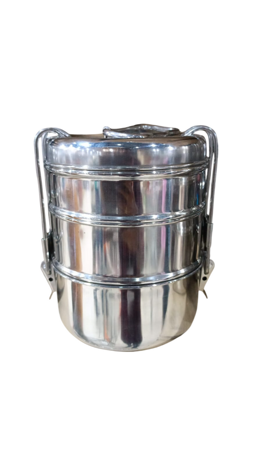Stainless Steel Tiffin Box Set of 3 Container Lunch Box Everyday use for Home Office.
