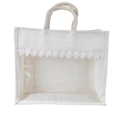 General Jute bag w transparent pouch
