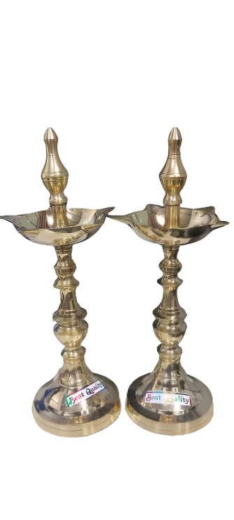 Brass Deepam Diya Stand No. 8 ( Pack of 2 ) |Traditional Elegance for Festive Illumination