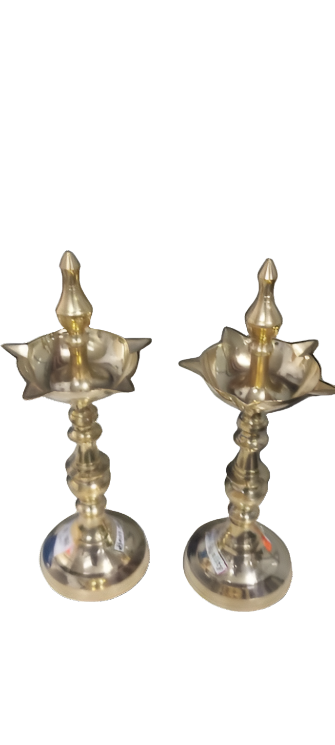 Brass Deepam Diya Stand No. 8 ( Pack of 2 ) |Traditional Elegance for Festive Illumination