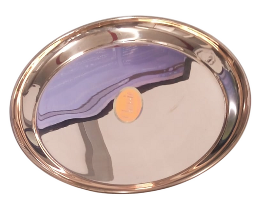 Pure Copper Bronze Pooja Archana Thali Plate | Copper Plate