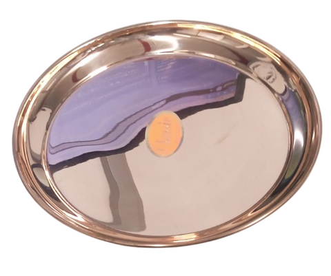 Pure Copper Bronze Pooja Archana Thali Plate | Copper Plate