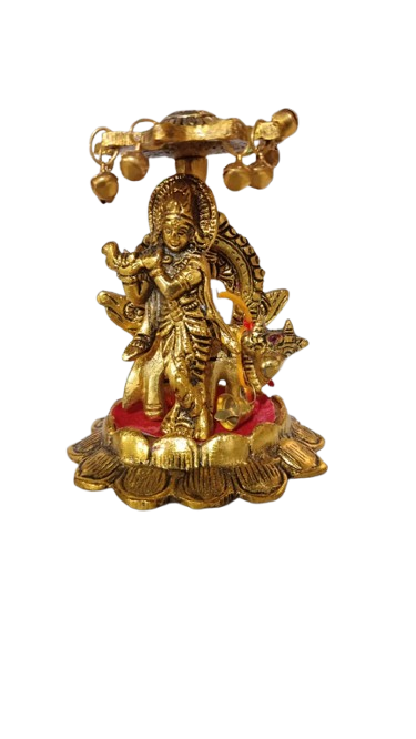 Krishna Idol Murti with Cow Statue Handicraft Idol for Temple/Home/Office/Home Decoration/Worshiping/Gifting Purpose Item