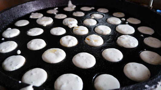 Aarogyam 18", 37 Pits Cast Iron Paniyaram, Appe, Appam Pan, Guntha Ponganalu Pan – Pre Seasoned, Rough Finish