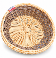 Vami Polyrattan Round Basket 23x7cm - Woven Fruit Bread Basket