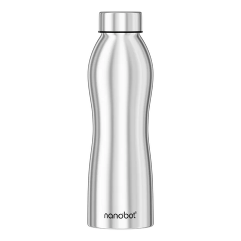 Nanobot Stainless Steel 1000ML Watter Bottle (ACE) 1000 ml Bottle  (Silver, Steel)