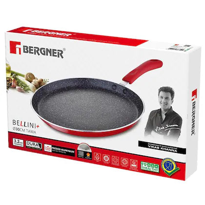 Bergner Bellini Plus 30cm Red Non Stick Aluminium Tawa, BG-31252-RD