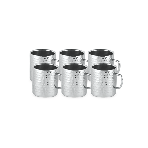 SEMORA Pearl Tea & Coffee Mug (Double Wall Stainless Steel Pack Of 6)