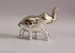 Silver Plated Elephant Kumkum Dabbi | Elegant Traditional Pooja Accessory