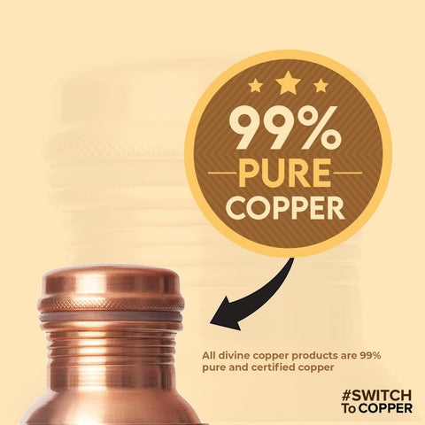 Divine Copper Water Bottle - Pie Plain 600ML