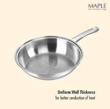 Maple SS Fry Pan 20cm Without Lid - Induction Friendly Cooking Pan