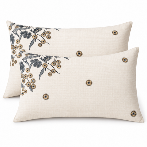 PI COTTON EMB SET OF TWO PILLOW COVER -523