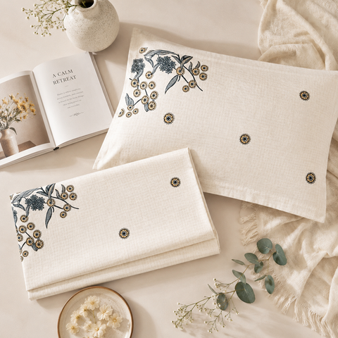 PI COTTON EMB SET OF TWO PILLOW COVER -523
