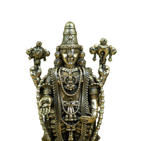 Brass Tirupati Balaji Idol with Garuda Base | 6 inch