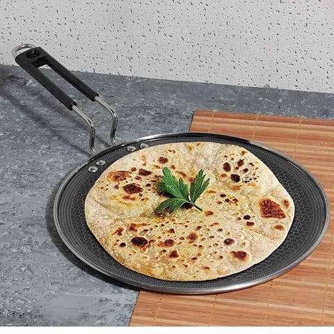 Vinod Platinum Triply 31cm Stainless Steel Silver & Black Dosa Tawa, EXPTDT31