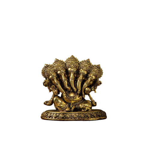 Brass Panchamukhi Ganesha Idol | 4.5" Lovely Murti for Home Mandir & Gifting