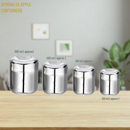 SEMORA Stainless Steel Apple Container ( Pack of 4 )