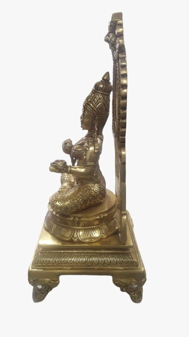 Goddess Annapurna Devi Brass Idol | Copper Idols India Handmade Copper Annapurna Devi Idol,