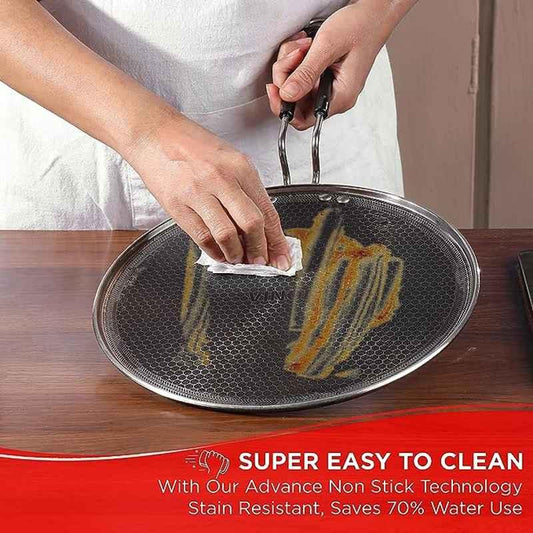 Vinod Platinum Triply 31cm Stainless Steel Silver & Black Dosa Tawa, EXPTDT31