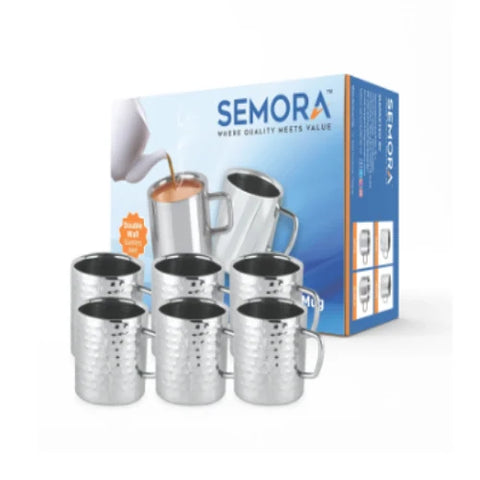 SEMORA SS TEA & COFFEE MUG APEX 6pc