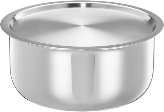 Solitaire Triply Stainless Steel Tope with Lid, 20cm - Induction Base