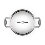 Stahl Triply Stainless Steel Artisan Hybrid Kadhai with Lid, 6318, 18cm, 1.2 Liters