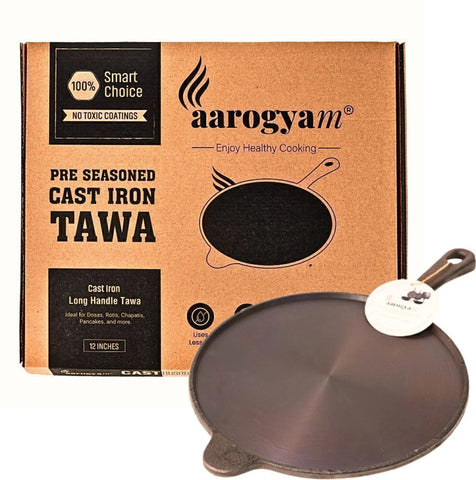 Aarogyam Cast Iron LONG HANDLE TAWA 11 Inch