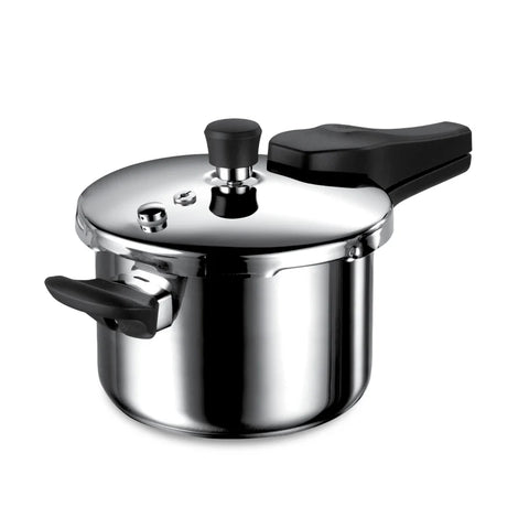 Tramontina  3 Litres Triply Pressure Cooker | Outer Lid | Healthy Stainless Steel Cooker | PFAS, PFOA, PTFE Free | 4-Layer Safety | Side Helper Handle | Induction Friendly | 5-Year Warranty*