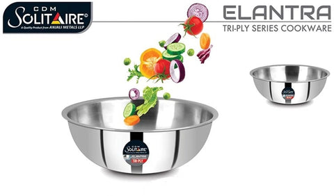 Solitaire 18cm Triply Stainless Steel Tasla - Induction Friendly, Silver