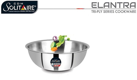 Solitaire 18cm Triply Stainless Steel Tasla - Induction Friendly, Silver