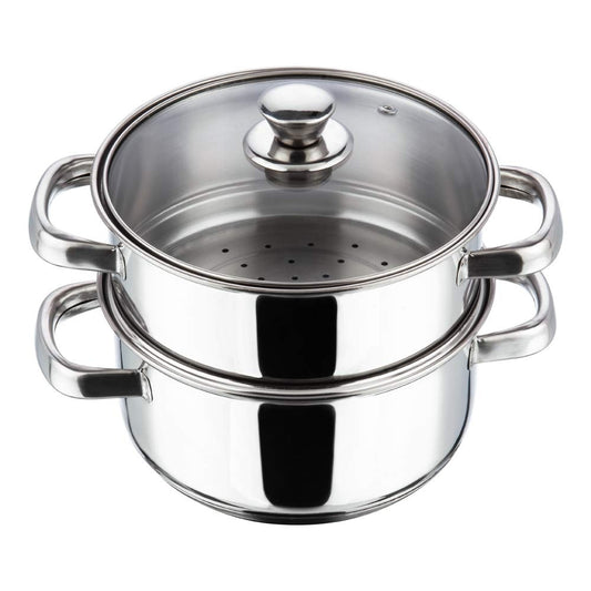 Vinod Stainless Steel 2 Tier Steamer With Lid, Size - 18 CM