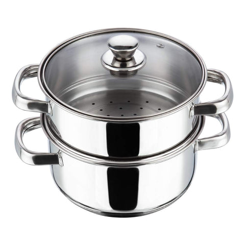 Vinod Stainless Steel 2 Tier Steamer With Lid, Size - 18 CM