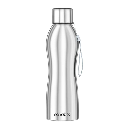 Nanobot Stainless Steel 1000ML Watter Bottle (Whizzy) 1000 ml Bottle  (Silver, Steel)