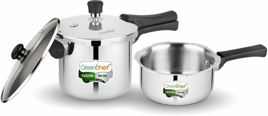 GREENCHEF FUSION TRI-PLY COOKER COMBO 3L+2L (WITH LID)