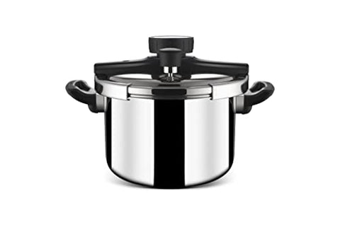 Stahl Triply Stainless Steel Pressure Cooker 5 Litres With Outer Lid | Triply Cooker With Glass & Steel Lid | Steel Cooker with Induction Base | Versatil Cooker 9415 (Serves 4 People)