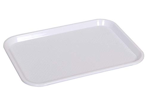 Serving Plastic Tray 14"X 18� Rectangular Unbreakable Serving Trays for Kitchen (White)