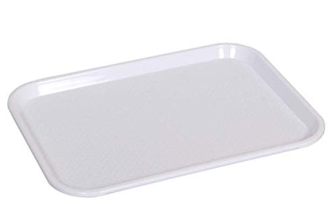 Serving Plastic Tray 14"X 18� Rectangular Unbreakable Serving Trays for Kitchen (White)