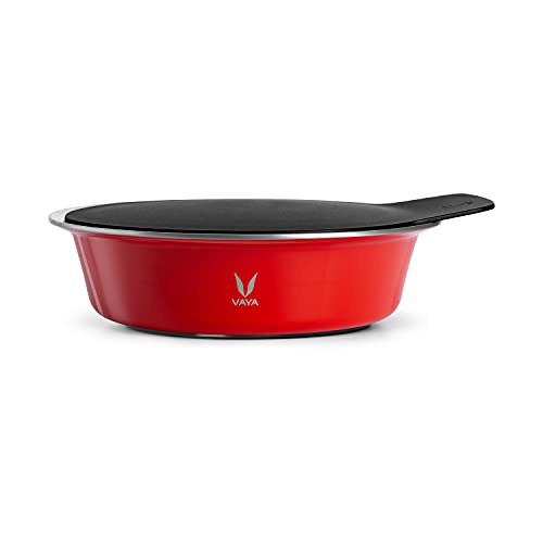 Vaya HauteCase - Premium Stainless Steel Insulated Casserole | Stack Lid | Keeps Roti Rice Meals Fresh n Hot | Improves Home Kitchen n Dining Table Decor | 1.1 Litre | Scarlet Red