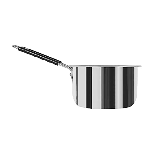 Nirvika Stainless Steel Saucepan Sauce Pan, Flat Base Sauce Pan, Tea Pan, Milk Pan, Tapeli Patila, Sauce Pot Cookware With Handle (2000 Ml, 1500 Ml, 1000 Ml, 3 Pc)(Bidding)