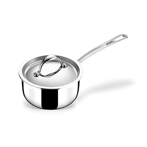 Stahl Stainless Steel Tea Pan | Triply Saucepan with Lid | Milk Pan 1L | Gas & Induction Base Sauce Pan | Artisan 4214, Dia 14cm