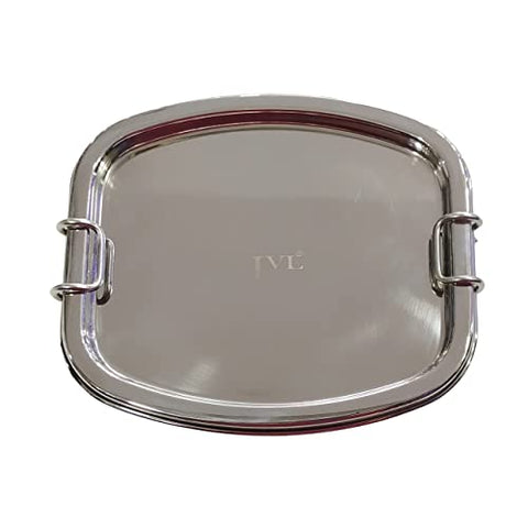 JVL Stainless Steel Leakproof Lunch Box for Kids , Single Layer Tiffin Box for School and Office use with Inner Plate - Elite - Mini Size - - Approximately 500ml